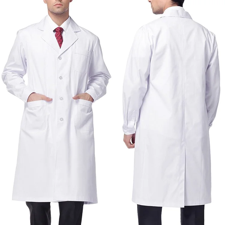 Customized design hospital cotton coat unisex doctor nurse laboratory coat white medical lab coat