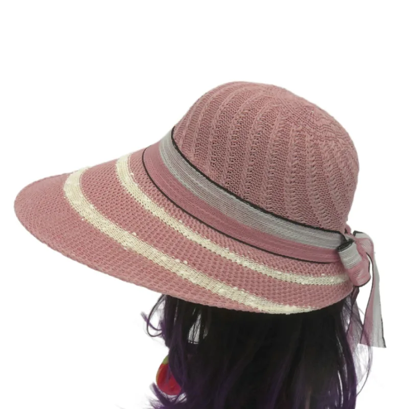Spring And Summer Sunshade Protection Outdoor Wild Bowknot Beach Wide Brim Big Straw Hat