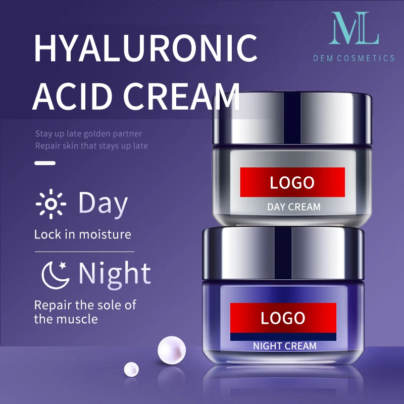 Cosmetics Manufacturer Private Label Face Care Lotion 30g 50g Moisturizing Hyaluronic Acid Day Night Cream