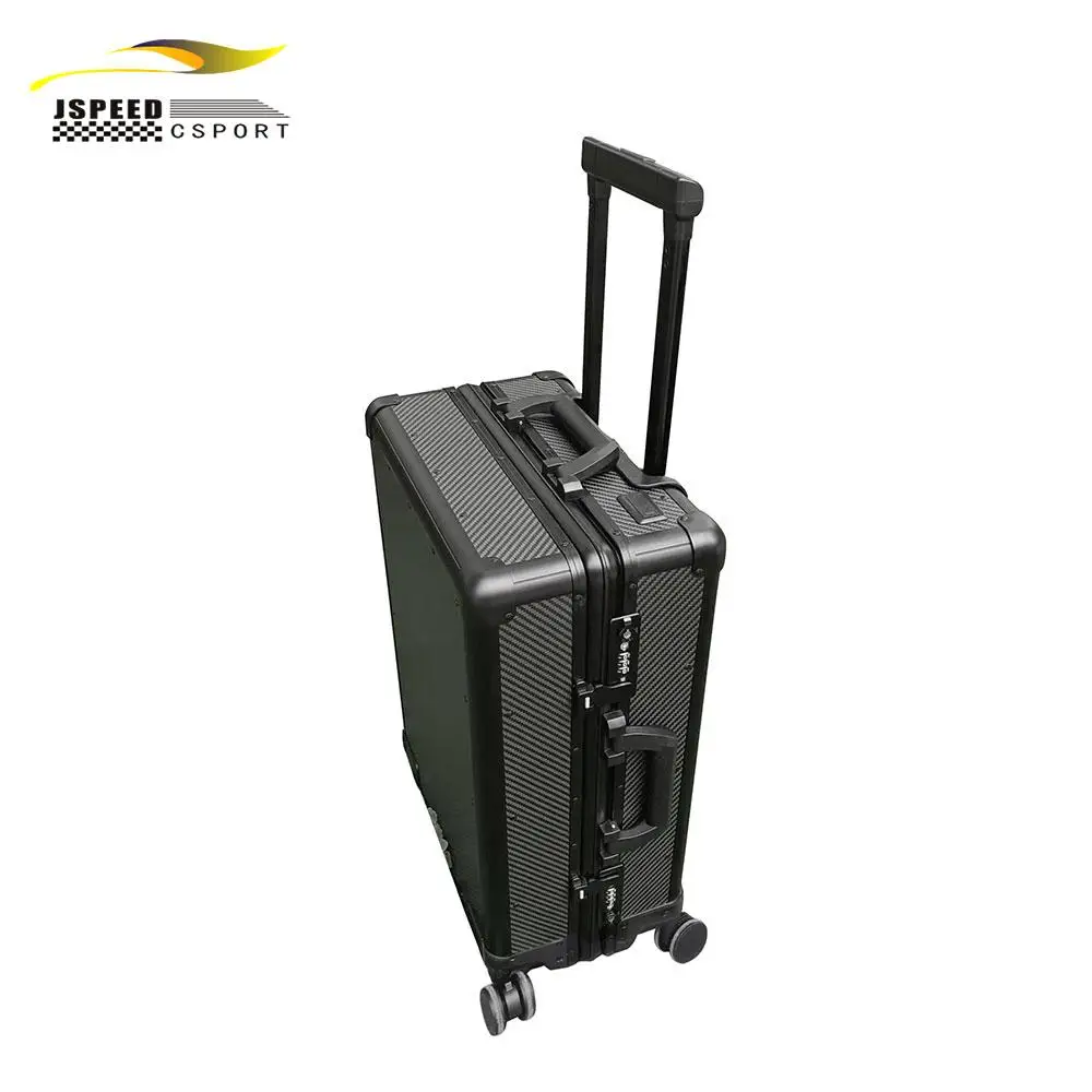 JCSPORTLINE Universal Dry carbon fiber Luggage 20-Inch carbon black Trolley Case lightweight duralble