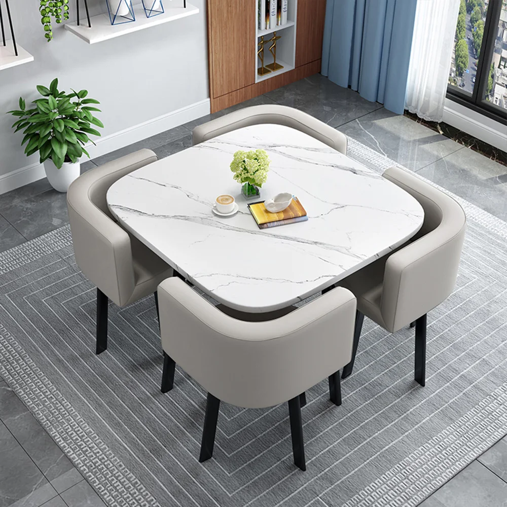 Nordic Simple Modern Rock Slab Round Dining Table Set Hot Sale Small  Dining Table Home Furniture Dining Table Set