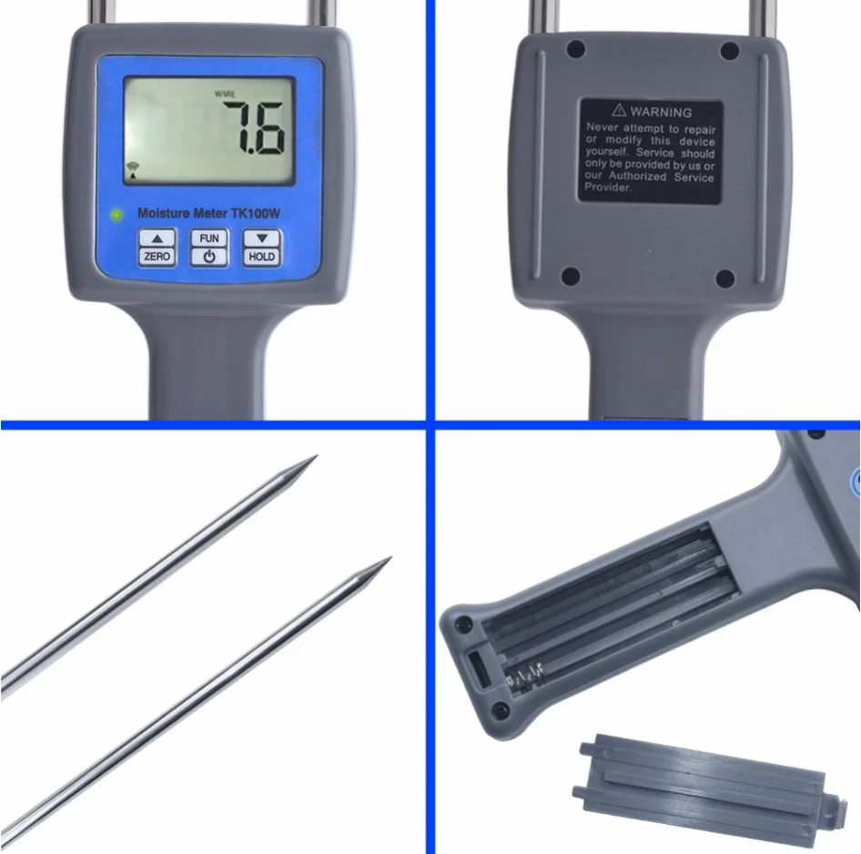 TK-100W Portable Digital Wood and Sawdust Moisture Meter Tester