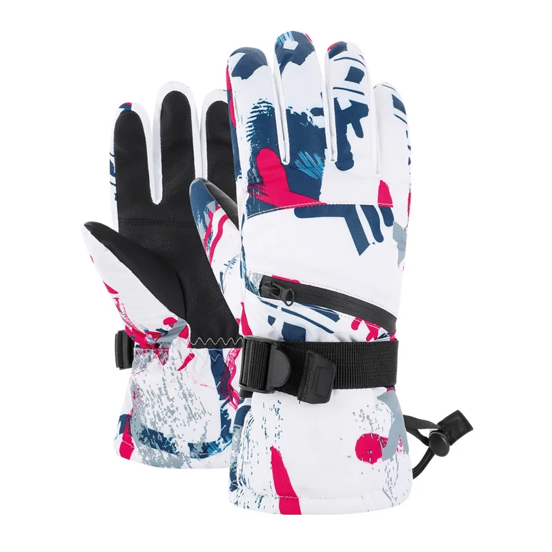 Winter Ski Gloves Plus Velvet Warm Touch Screen Snowboard Racing Waterproof Gloves For Men And Women