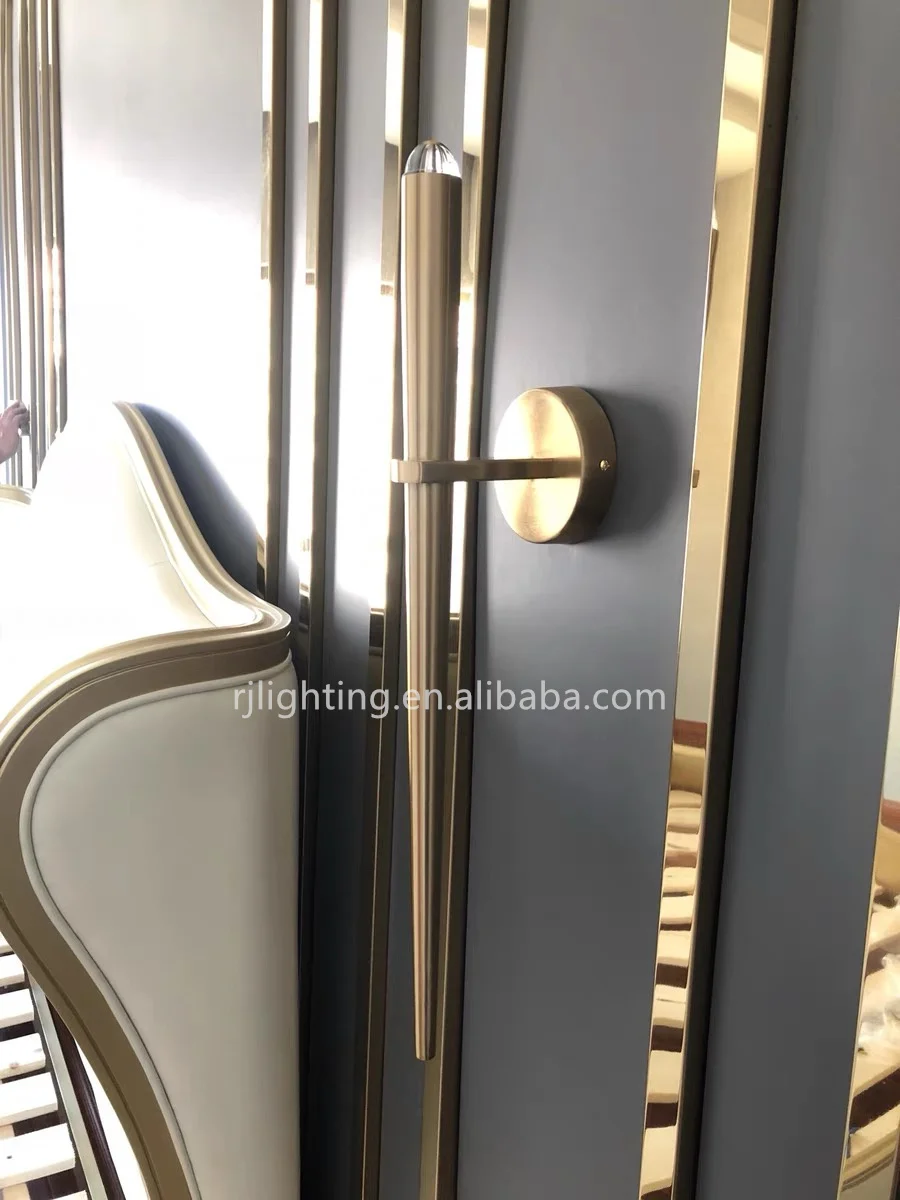 modern style bedside hotel corridor mirror wall lamp soft white light restoration brass sconce
