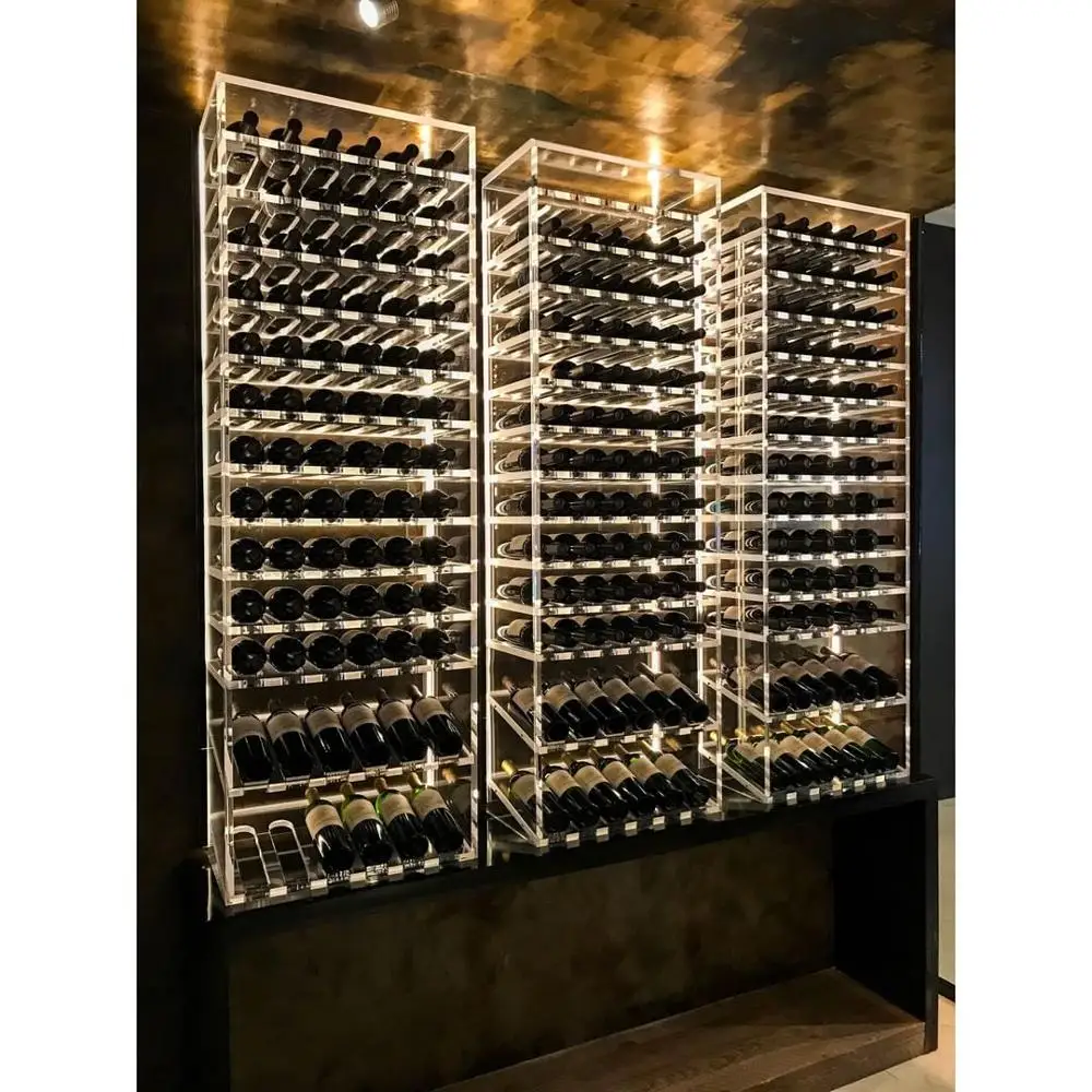 A&C Wall Mounted Acrylic Light Wine Racks