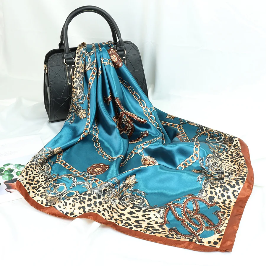 40 Styles Fashion Customized Screen Digital Print 90*90cm Women Square Silk Scarf
