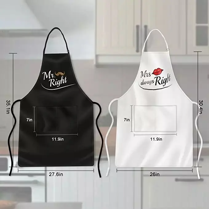 Парные фартуки для влюбленных из поли и хлопка «Мистер миссис» подарки на свадьбу годовщину День Святого Валентина гриль выпечка кухонный подарок