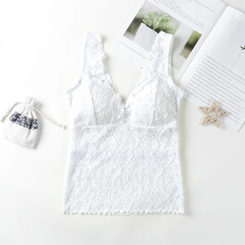 Женский пикантный полупрозрачный кружевной жилет на спине нижний Женская майка бесшовные майки