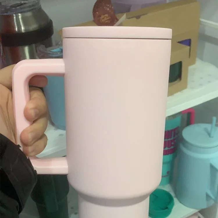 Amazon Hot Selling 40oz Tumbler Outdoor Mug Stainless Steel Cup With Handle And Straw Lid