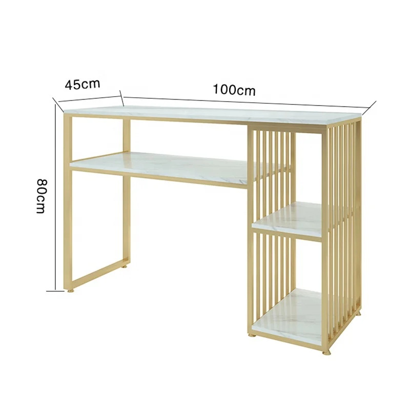 Modern Beauty Manicure Table and Chair Set Marble Iron Double-layer Salon Furniture Nail Table