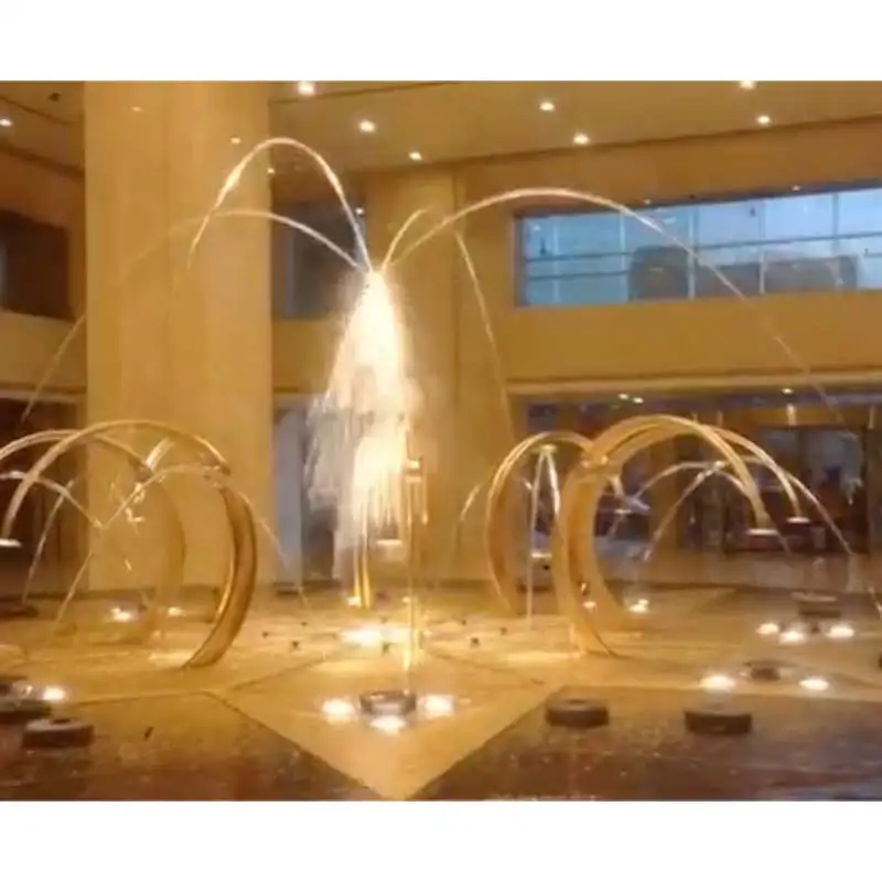 indoor hotel lobby laminar jumping water fountain