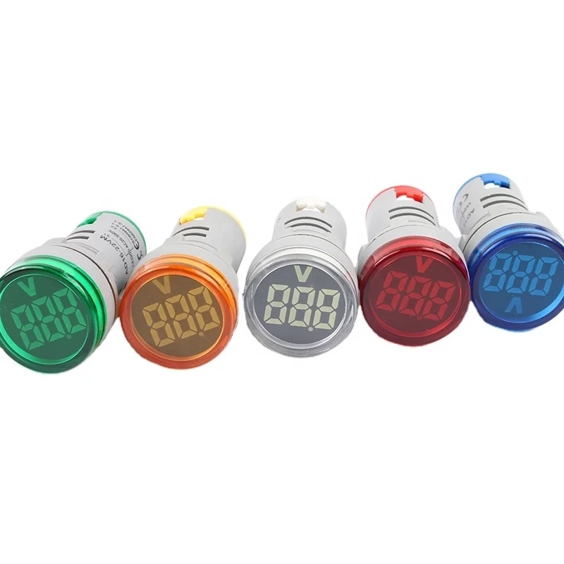 Digital display AC voltmeter indicator light signal light AD16-22VM small mini 20V-500V round 22mm
