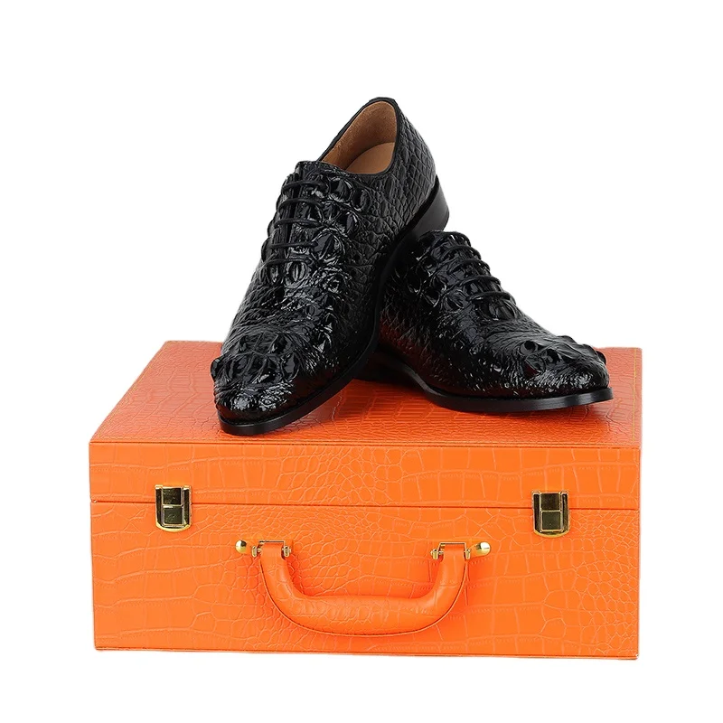 Black Crocodile PVC leather Storage Box For DVD Hard Wood Shell Tool Case Faux Leather Package  Box