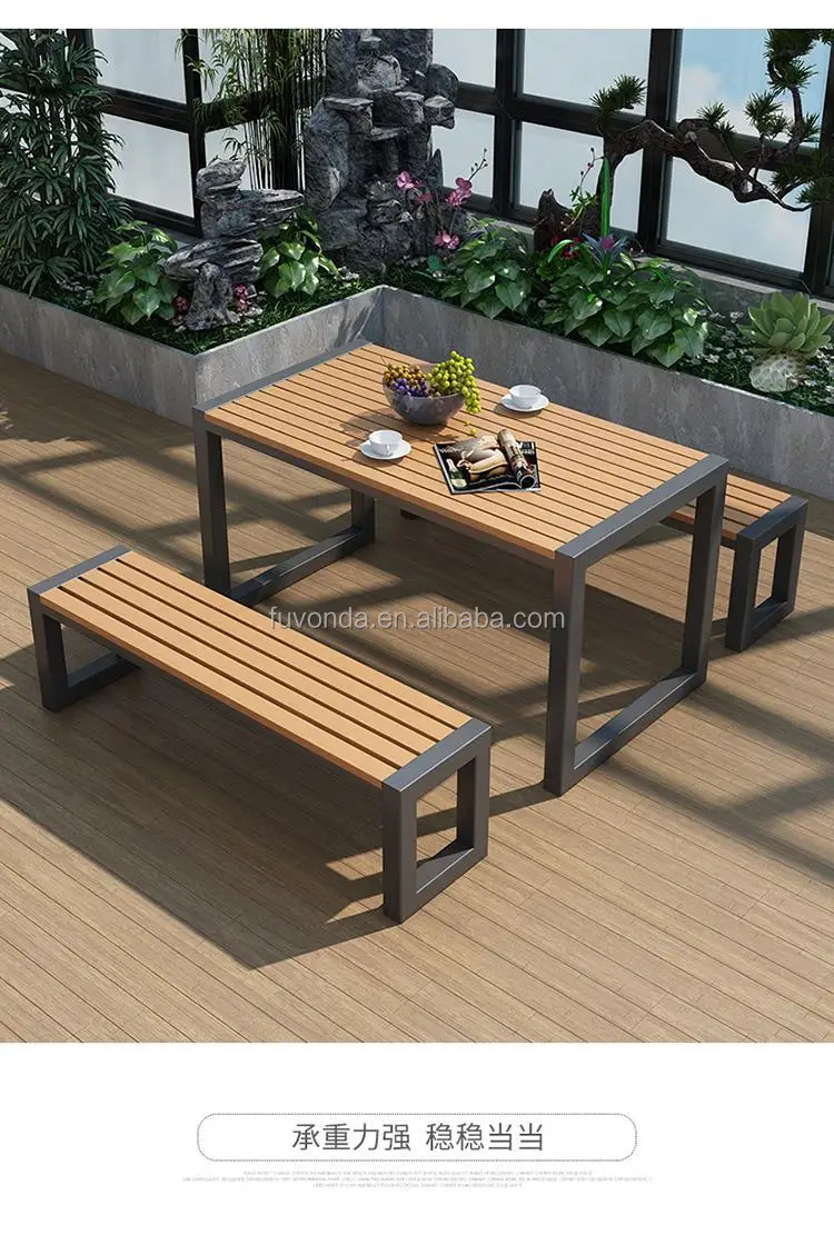 Outdoor Benches Seating Bench Wooden Modern Outdoor Furniture factory Park Wood Plastic Patio Bench