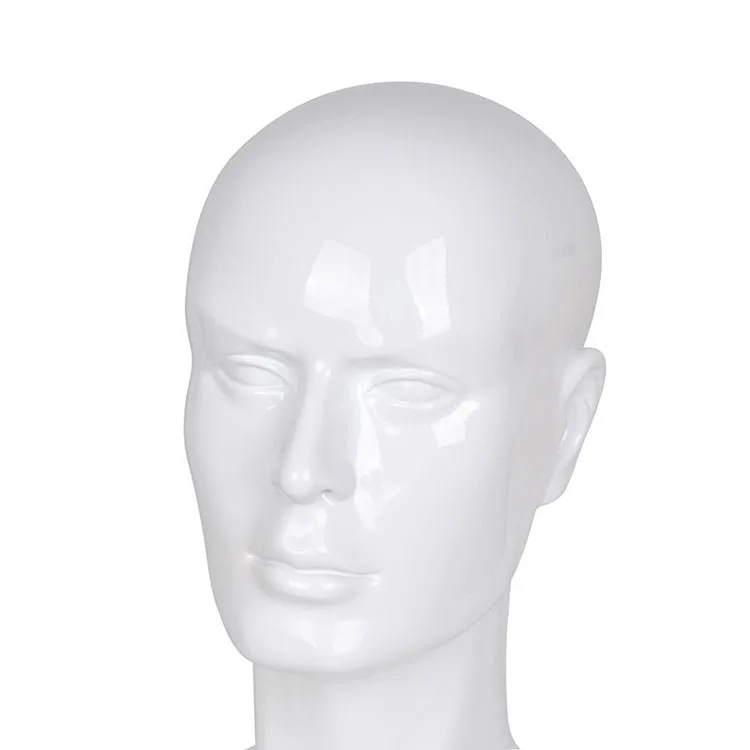 Wholesale Glossy Pvc Man White Mannequin Head
