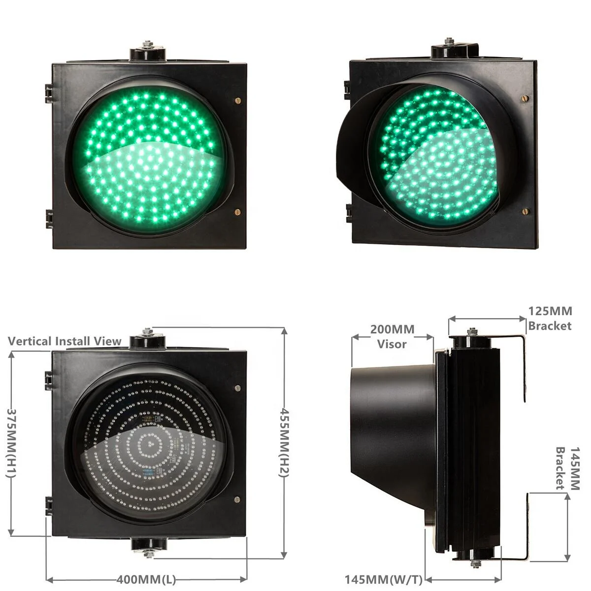 300MM 1-Aspect Red Yellow Green RYG Ball Smart Traffic Light