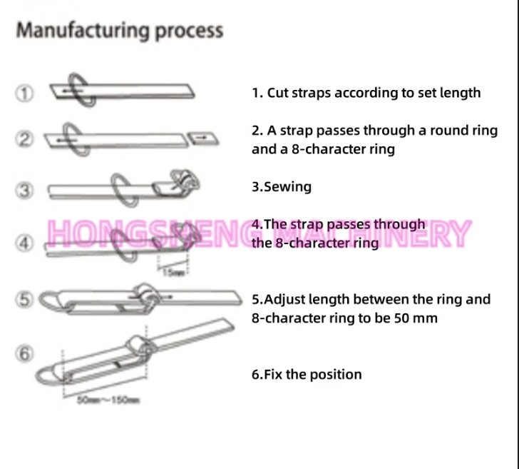 HS-600A Automatic Shoulder bra Strap Sewing Machine Cold knife ande ultrasonic cut and sewing Bra Strap size 220-600mm