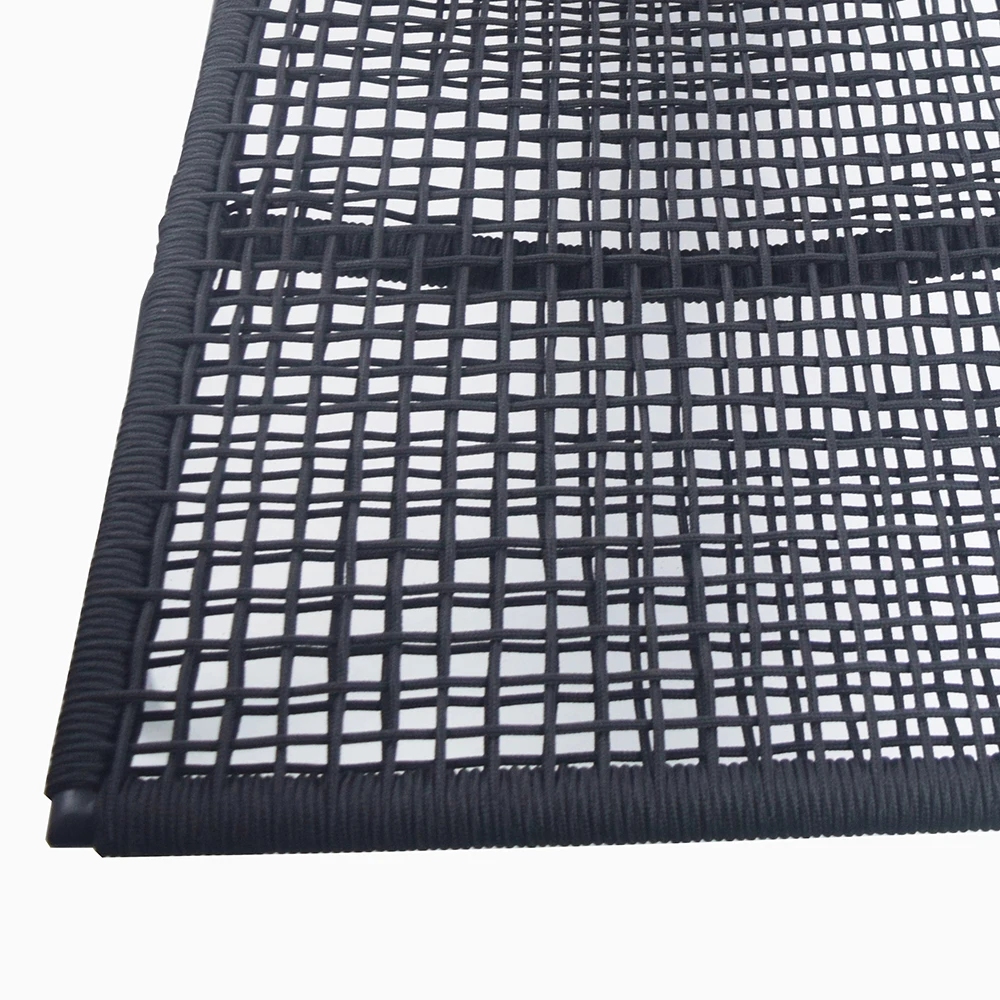 Fixed Back Rope Weaving Sun Lounger Chaise Chair Stacking Beach Swimming Pools Hotels Dining Parks Villas Gyms Made Metal