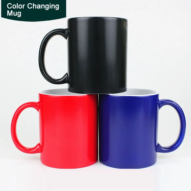 Coated Cup Thermal Transfer Ceramic Sublimation Mug Wholesale Glossy Frosted Magic Color Changing Mug