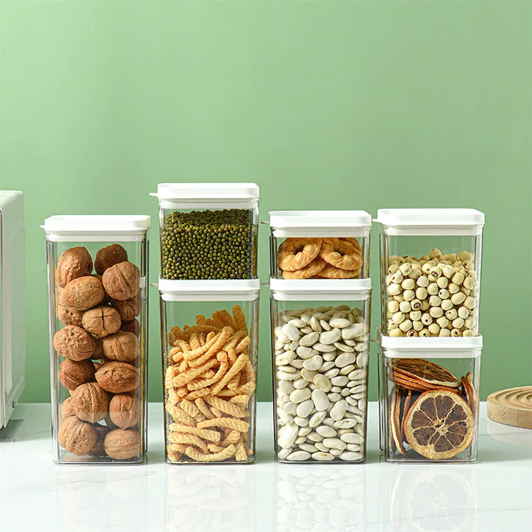 Кухонная зернистая кладовая пища чай кофе конфеты сахар пластиковая бутылка герметичный набор контейнеров банки для хранения хлопьев с крышками