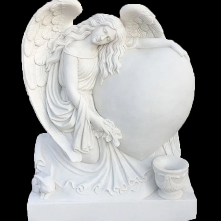 JK Heart shaped angel beautiful granite tombstone monument