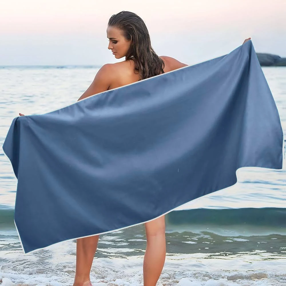 Beach Towel Factory Hot Sale Brand New Sustainable Microfiber Travel Extra Large Beach Towel With Bag