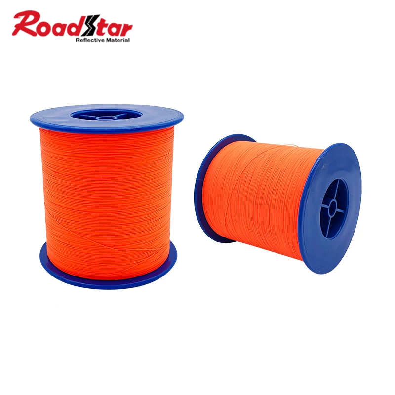 0.5 mm Orange Tangerine Color Hi Viz Reflective Weaving Yarn Reflective Knitting Yarn Reflective Thread For Knitting
