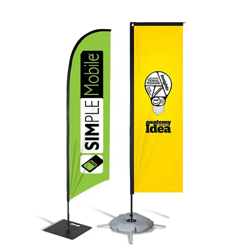 Flying Beach Flag Banner Teardrop Flag Cross Base Outdoor Feather Flag Promotional For Advertising