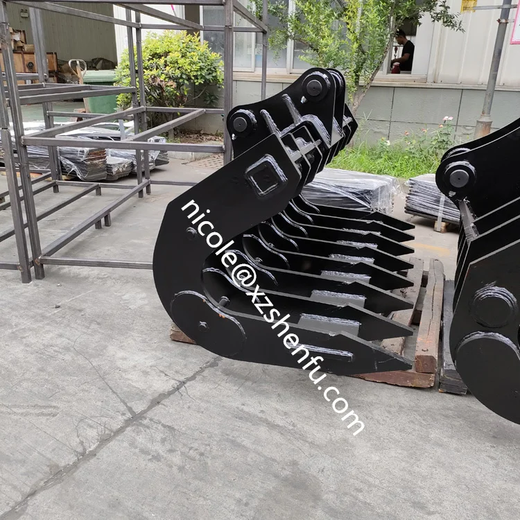 Excavator Attachment of Curved Scoop Root Rake 12T Digger Attachment with Good Quality