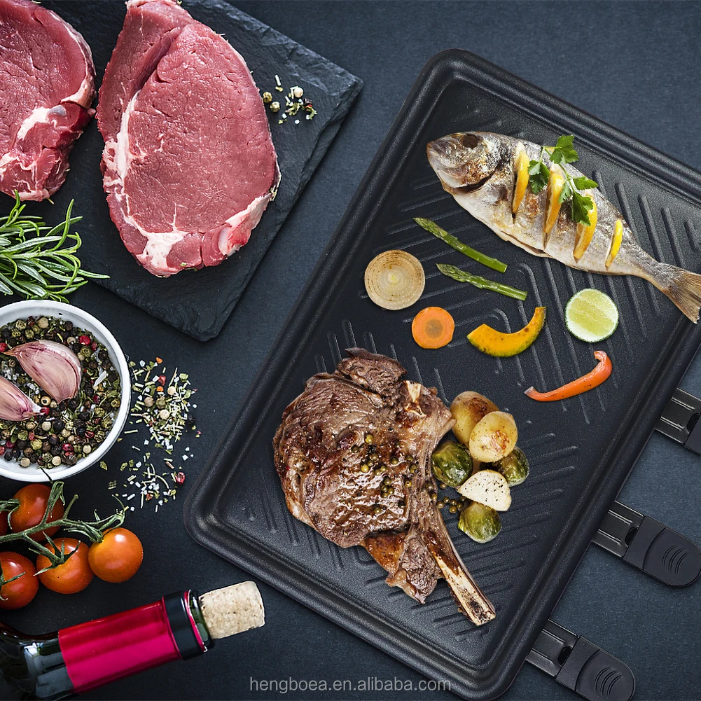 cheap price smokeless indoor  bbq non-stick BBQ table electric Raclette grill