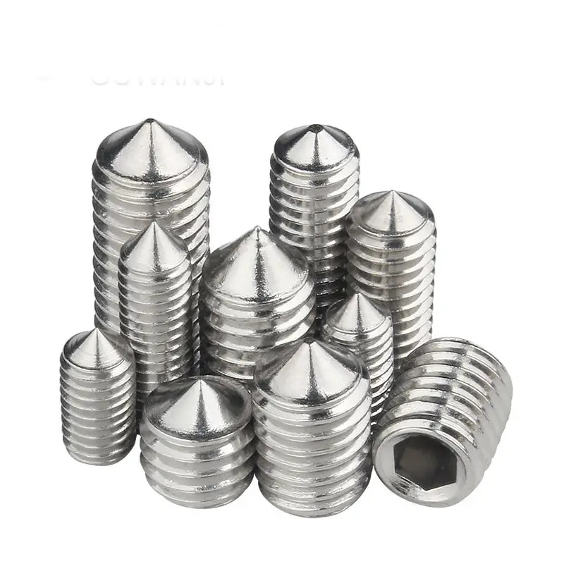 304 Stainless Steel M4 M5 M6 M8 Hex Allen Cup Point No Head Cone Point hex Hexagon Socket Set Grub Screw Bolt with Cup Point