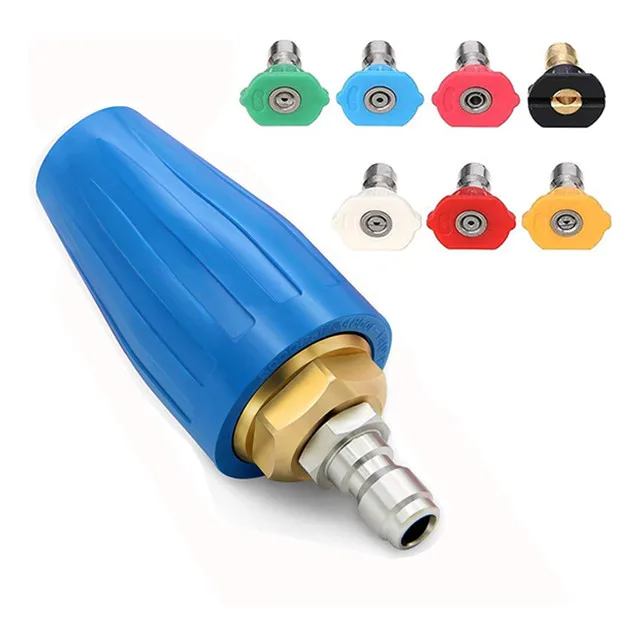 Насадка для мойки высокого давления, полный набор насадок для распыления 360 psi, вращающаяся на 4,0 градусов турбо насадка 4,0 GPM с отверстием 7 распылителей, несколько градусов