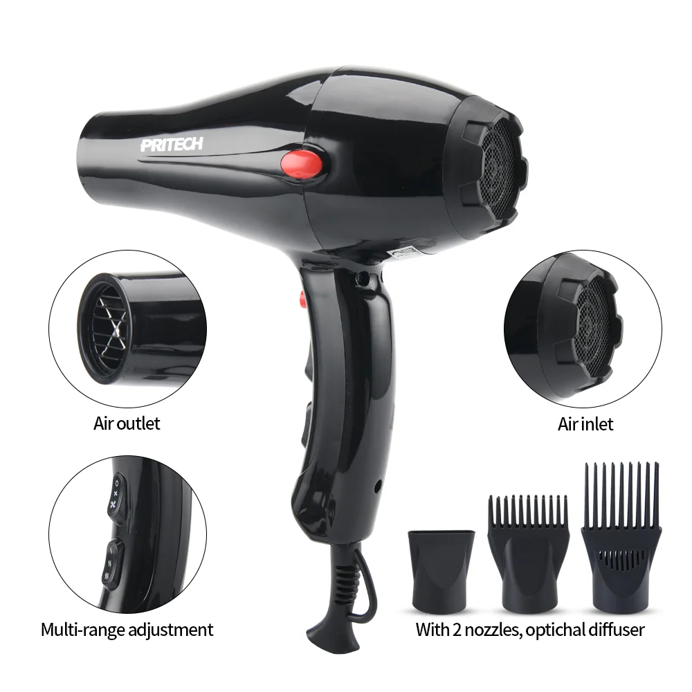 PRITECH New Professional AC Motor Ionic Function Hair Dryer With Hanging Loop