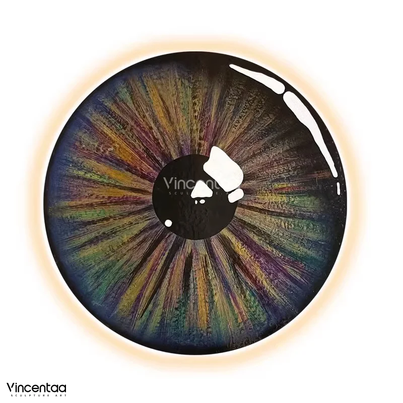 Vincentaa Modern Art Interior Wall Metal Art Abstract Design Eye Decorative Painting