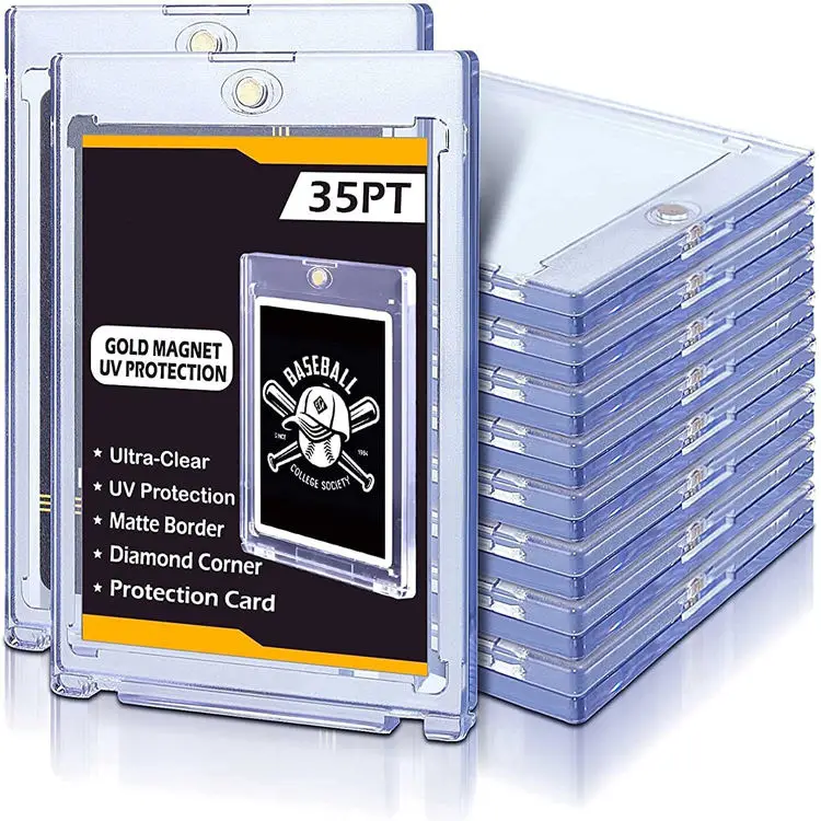 Factory Direct Sell 35 pt Thickness Top Loaders Protectors Magnetic Card Holder Collections for Cards Organizing Trading Cards