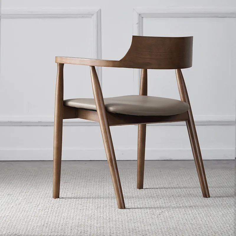 Wholesale Vintage Solid Wood Dining Chair Modern Book Table Chair Dining Room Backrest Beech Study Chair