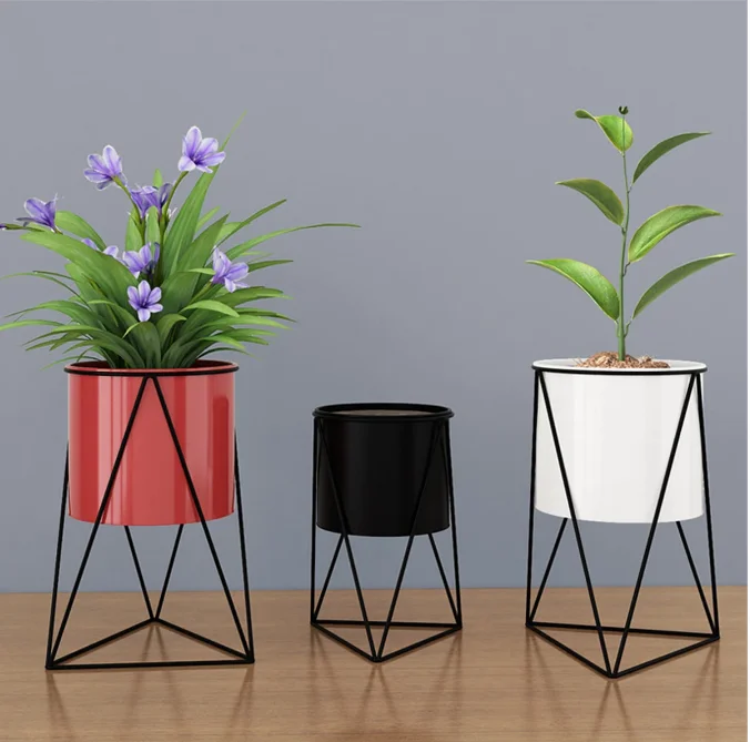 Iron Stand Natural Large Decorative Selling Least Wholesale Luxury Stainless Steel Flower Pot