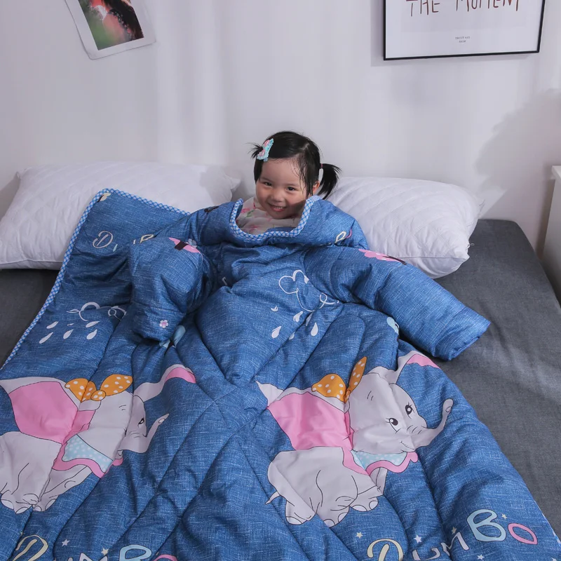 Hot Selling Winter Cotton Quilt Sublimation Zipper Control Sleeve Wearable Lazy Quilt