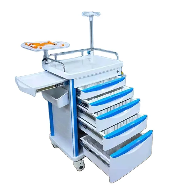 Hospital Medical Anesthesia Trolley ABS Anesthesia Cart Medical Crash Cart Price