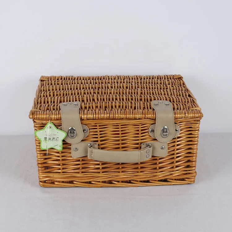 Wholesale bulk Christmas rectangle empty gift hamper basket wicker lined hamper boxes gift hamper baskets