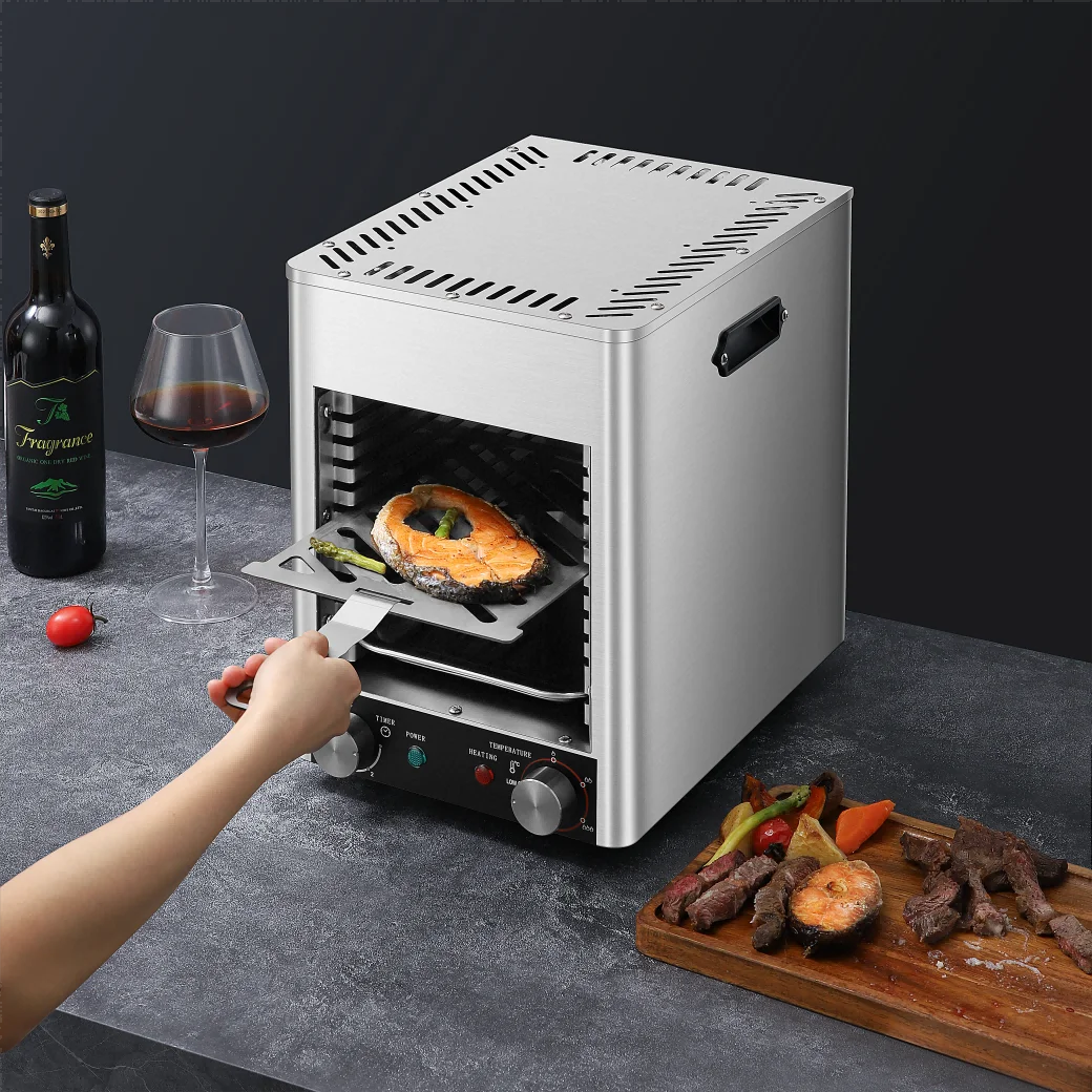 Factory Price 8 Trays Steak Grill Oven Electric High Temperature 800 Degree Beef Meat BBQ Grill Steak Oven For Restaurant Hotel
