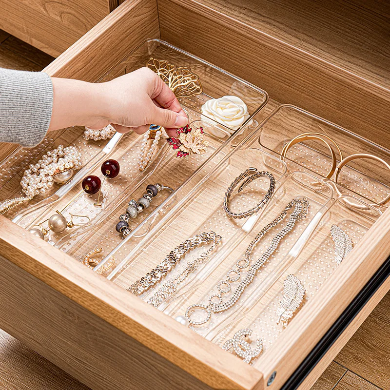 2024 Upgraded Newest Plastic Kitchen Drawer Utensil Organizer Divided Storage Container for Silverware Spatulas Gadgets