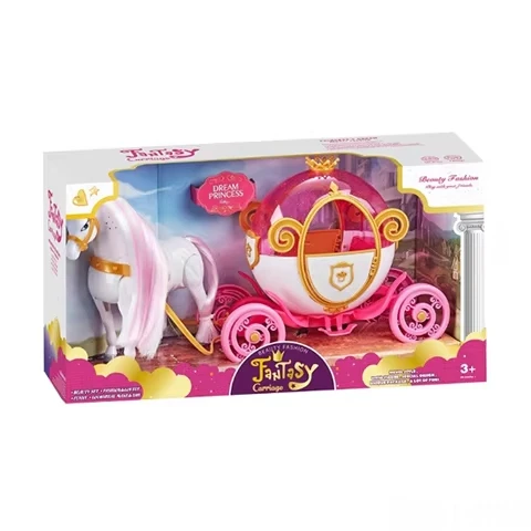 Child Puzzle Education B/O Electric Animal Pony Pumpkin Car Toys 15.5 And 29cm Real Doll Horse Neighing Hoof Sound For Kids