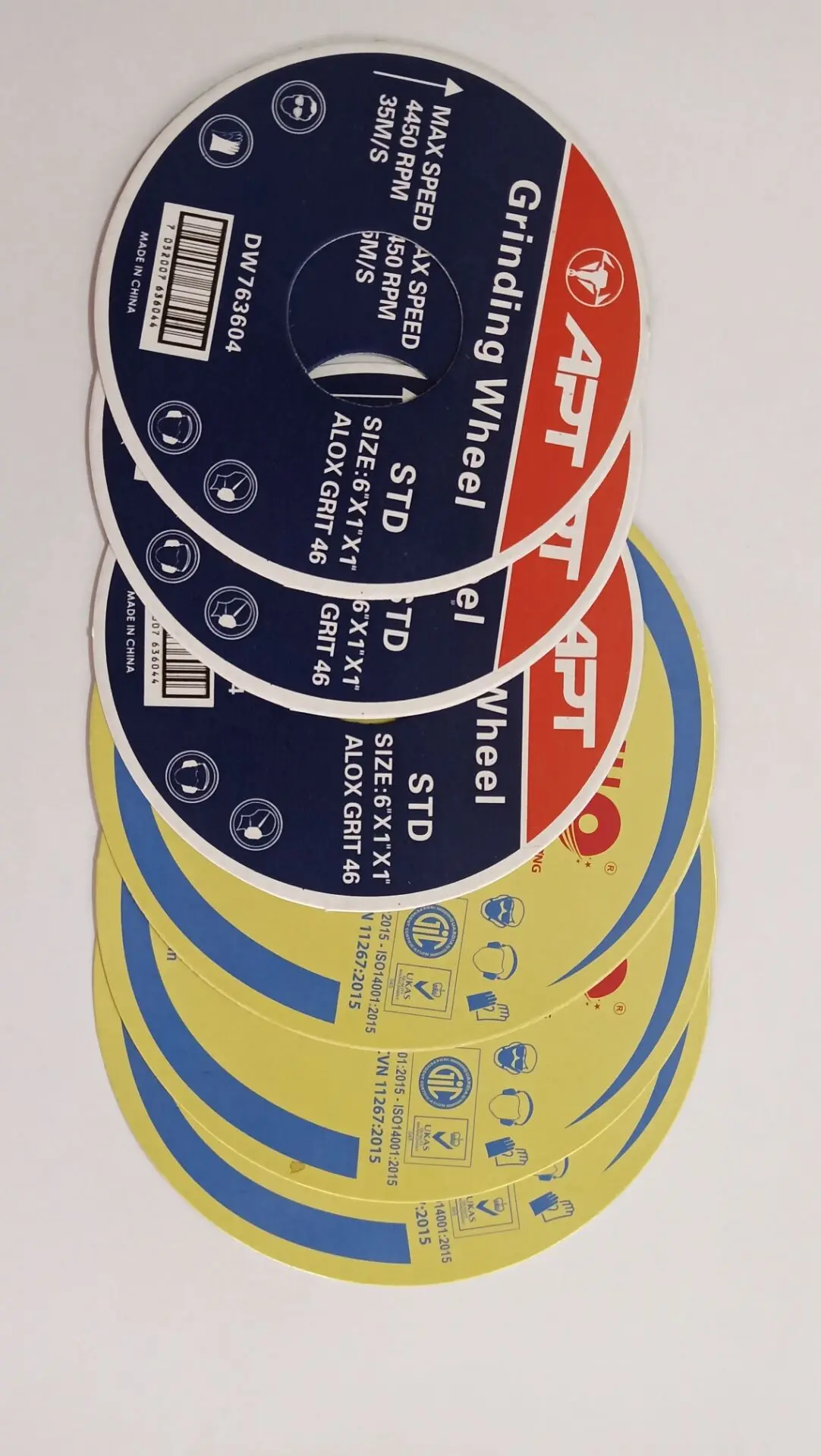 Custom cheap chrome black paper for abrasives grinding cutting wheel labels