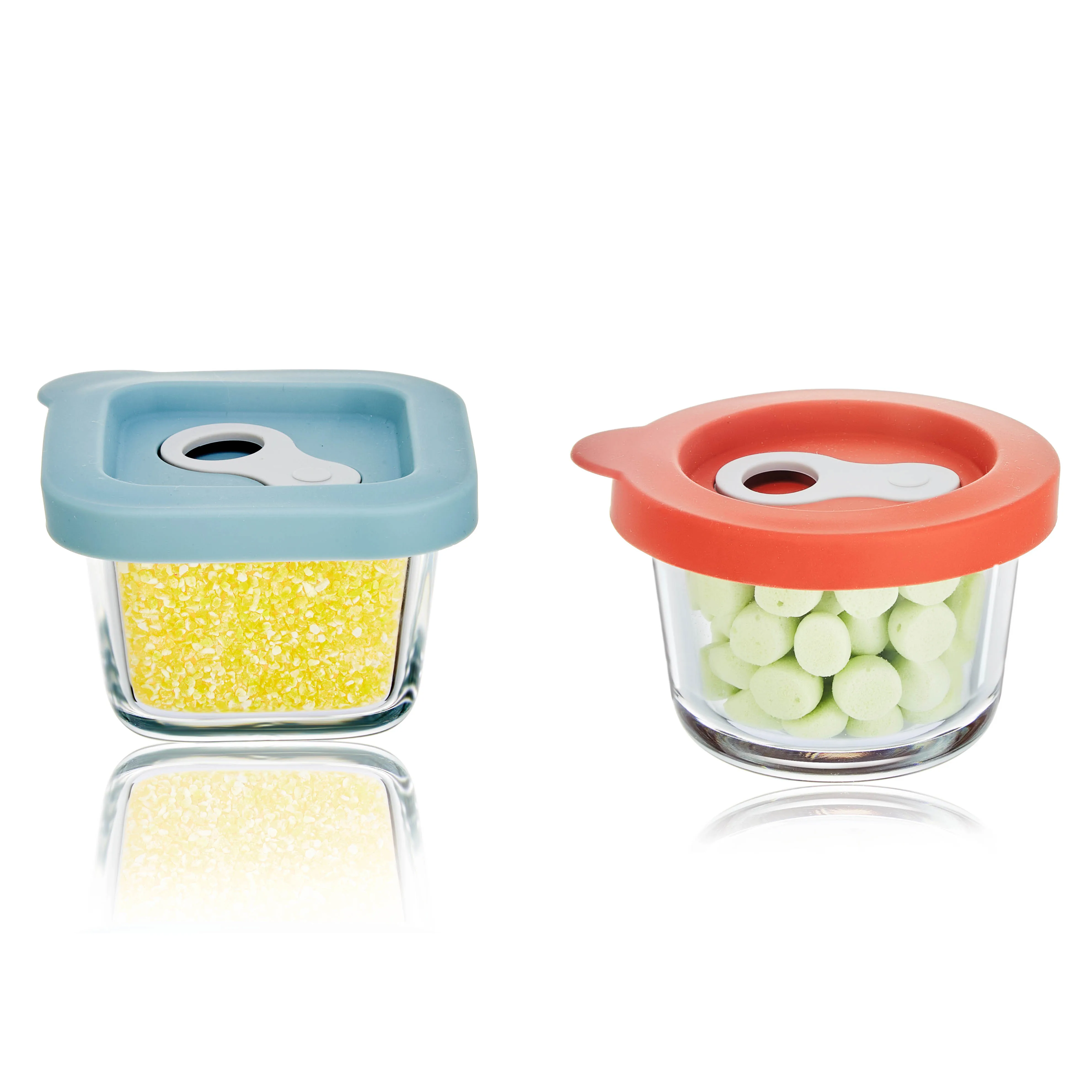 LINUO 150ml 5 oz  Baby Food Storage Jars  with silicone Lids Reusable Small Glass   Containers