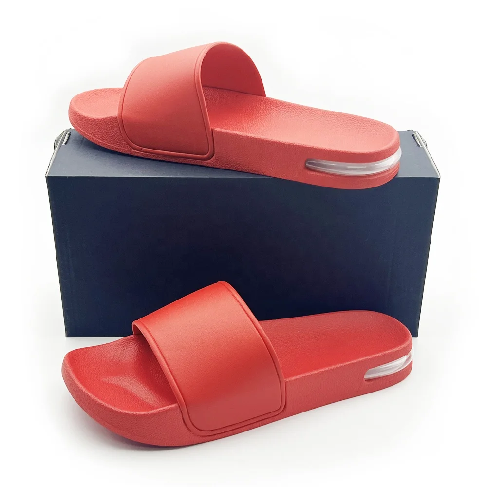 Wholesale Designer 3D Embossing LOGO Sports Air Cushion EVA PVC Flip flop Custom Slides Sandals Slippers for Men