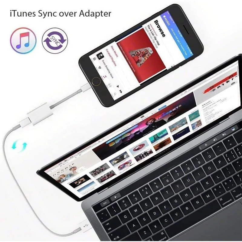 2 in 1 Adapter Splitter Cable Dual For IOS Audio Earphone Charger Headset Fast Charging For iPhone 11 Pro X XS Max XR 7 8 Plus