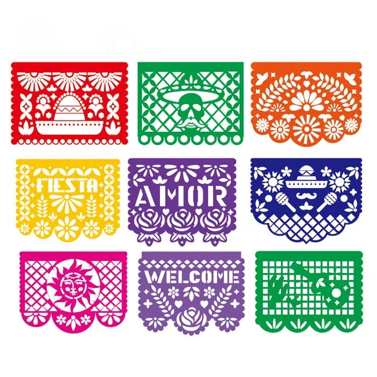 5M Long Large Plastic Papel Picado Banner Mexico Querido Mexican Fiesta Party Decoration