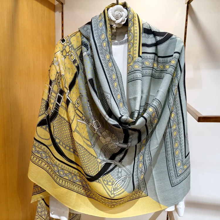 Длинный шарф-шаль из кашемира 100x200 см