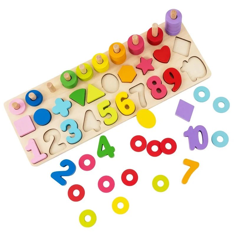 3 в 1 форма распознавания чисел деревянный активности соответствия доска обучающая игрушка для детей от 3 до + Детские обучающих игрушек для детей, juguetes